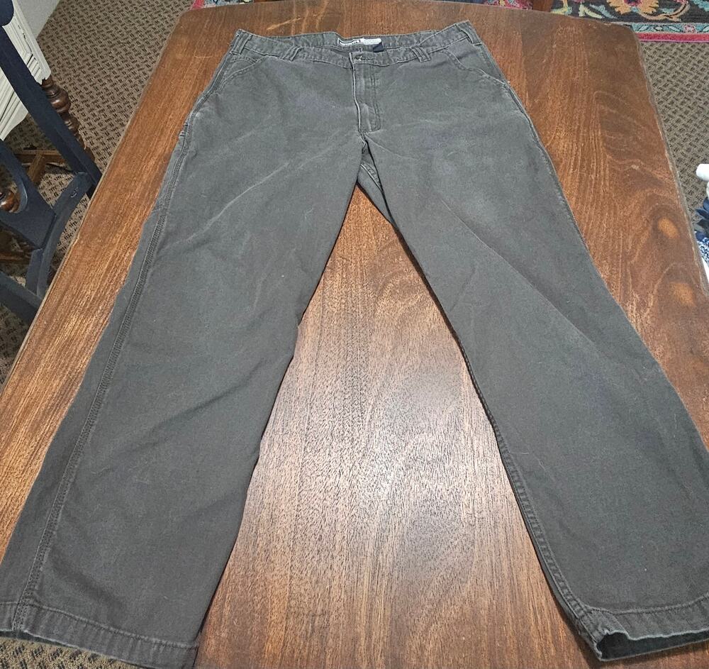 Carhartt Pants Mens 38x30 Gray Canvas Workwear Relaxed Fit Utility Dungaree
